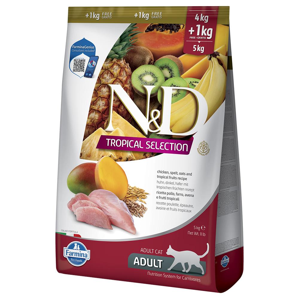 5kg (4+1kg) N&D Cat Tropical Selection met kip droogvoer voor katten